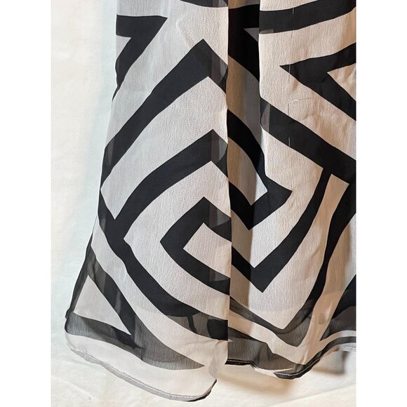 forever sleeveless shirt beaded embellished black graphic sheer layed small armp - Picture 2 of 10